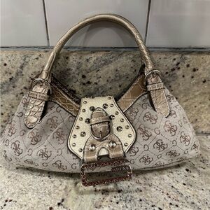 Vintage Guess Bag with Rhinestone and Stud Detailings in Silver Hardware